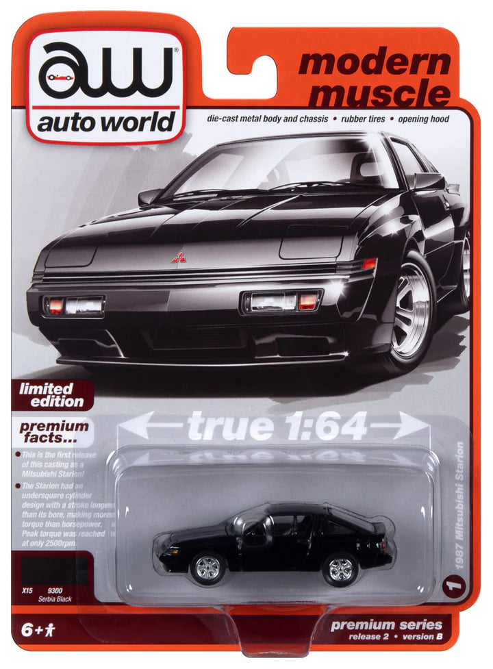 Auto World Modern Muscle 1987 Mitsubishi Starion Serbia Black 1:64