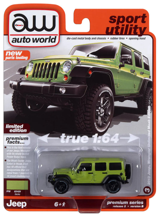 Auto World Sport Utility 2013 Jeep Wrangler Unlimited Moab Edition Gecko 1:64