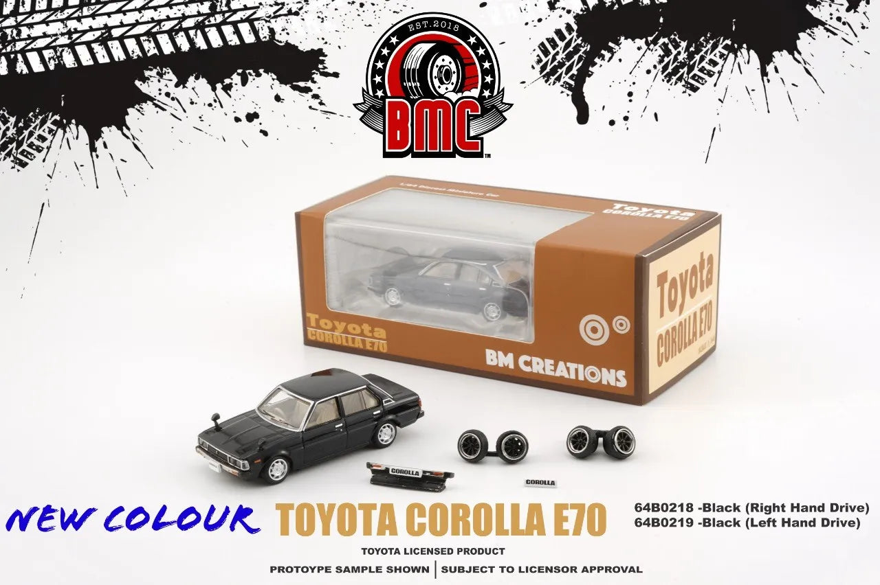 BM Creations Toyota Corolla E70 RHD Black 1:64