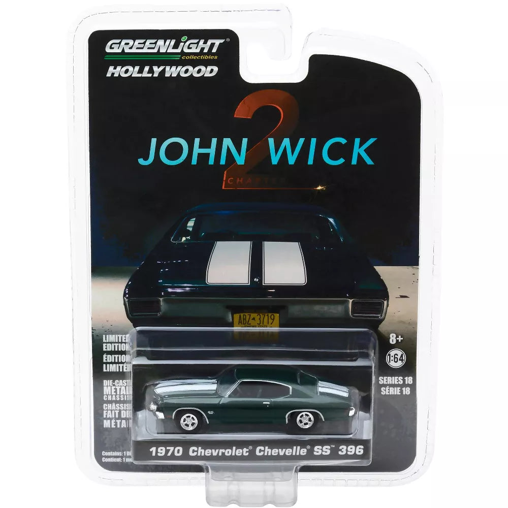 Greenlight John Wick 2 1970 Chevrolet Chevelle Green 1:64