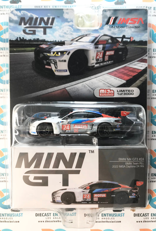 CHASE Mini GT Mijo Exclusives 394 BMW M4 GT3 #24 BMW Team RLL 2022 IMSA Daytona 24 Hrs 1:64