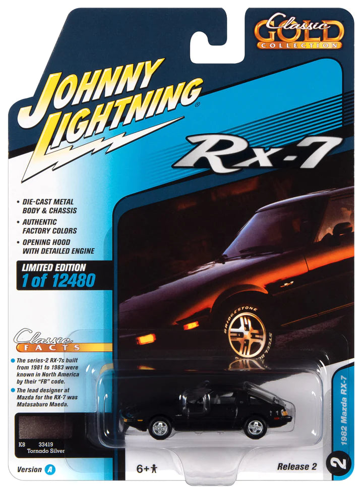 Johnny Lightning 1982 Mazda RX7 Tornado Silver 1:64