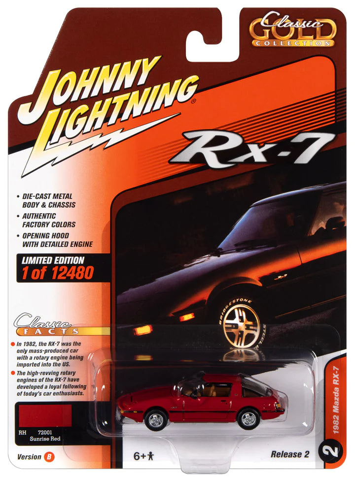 Johnny Lightning 1982 Mazda RX7 Sunrise Red 1:64