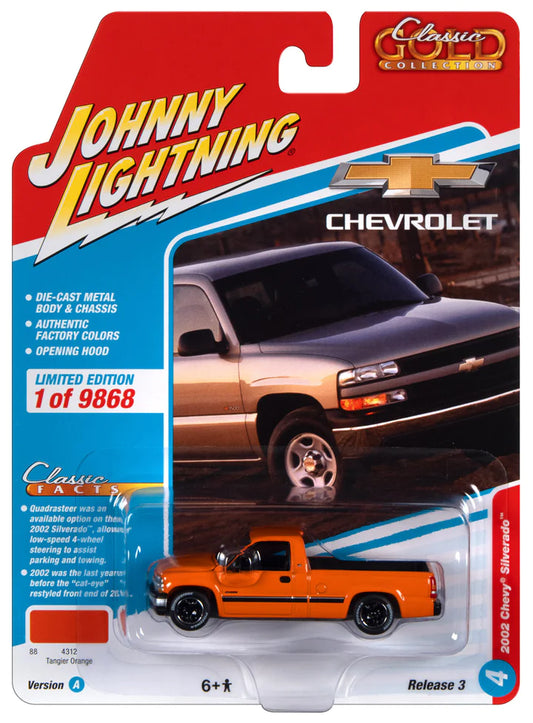 Johnny Lightning Classic Gold 2002 Chevy Silverado Tangier Orange 1:64