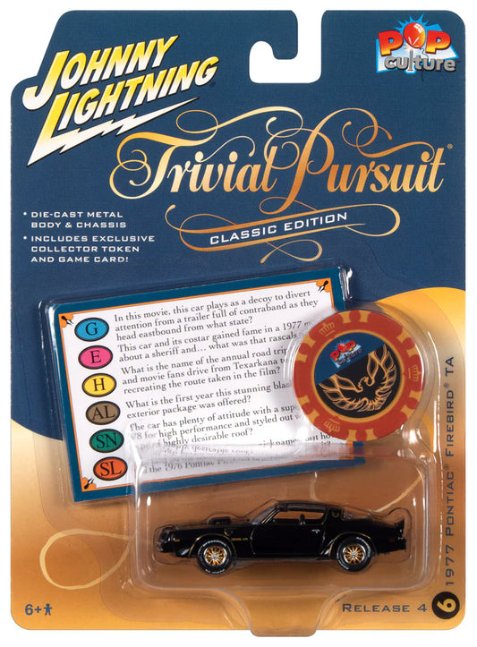 Johnny Lightning Trivial Pursuit 1977 Pontiac Firebird TA Black 1:64
