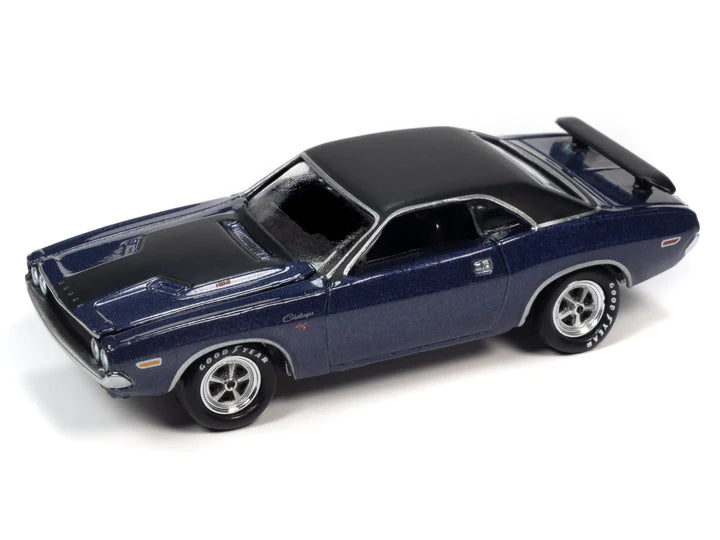 Johnny Lightning Pop Culture 2023 USPS 1970 Dodge Challenger R/T Purple 1:64