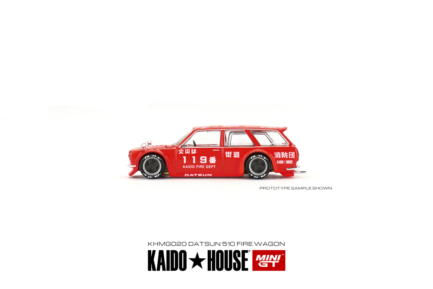 Mini GT Kaido House 020 Datsun Wagon Fire Dept Red 1:64