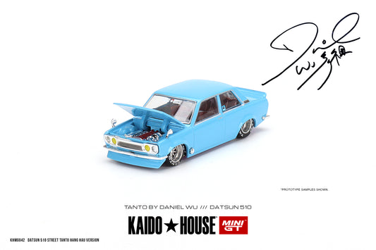 Mini GT Kaido House 042 Datsun 510 Street Daniel Wu Tanto / Hang Hau Blue 1:64