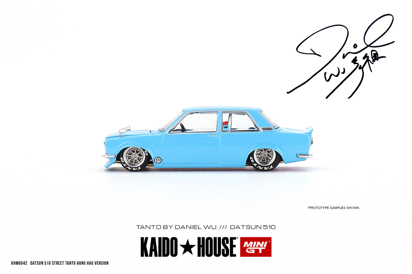 Mini GT Kaido House 042 Datsun 510 Street Daniel Wu Tanto / Hang Hau Blue 1:64