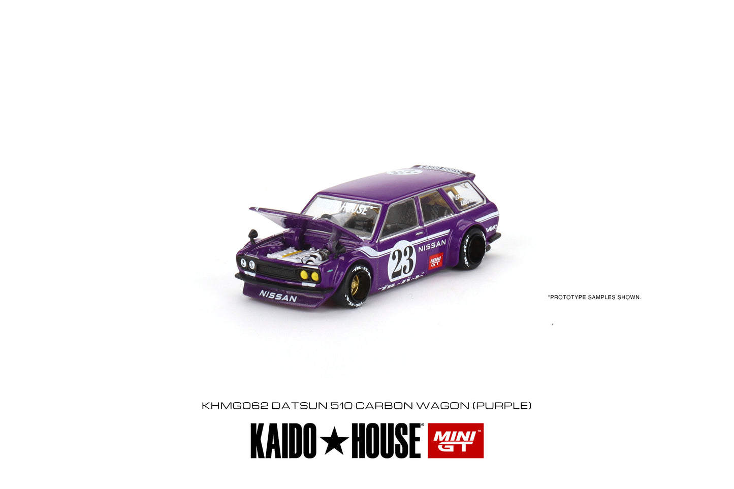 Mini GT Kaido House 062 Datsun 510 Wagon Purple 1:64