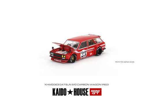 Mini GT Kaido House 063 Datsun 510 Wagon Red 1:64