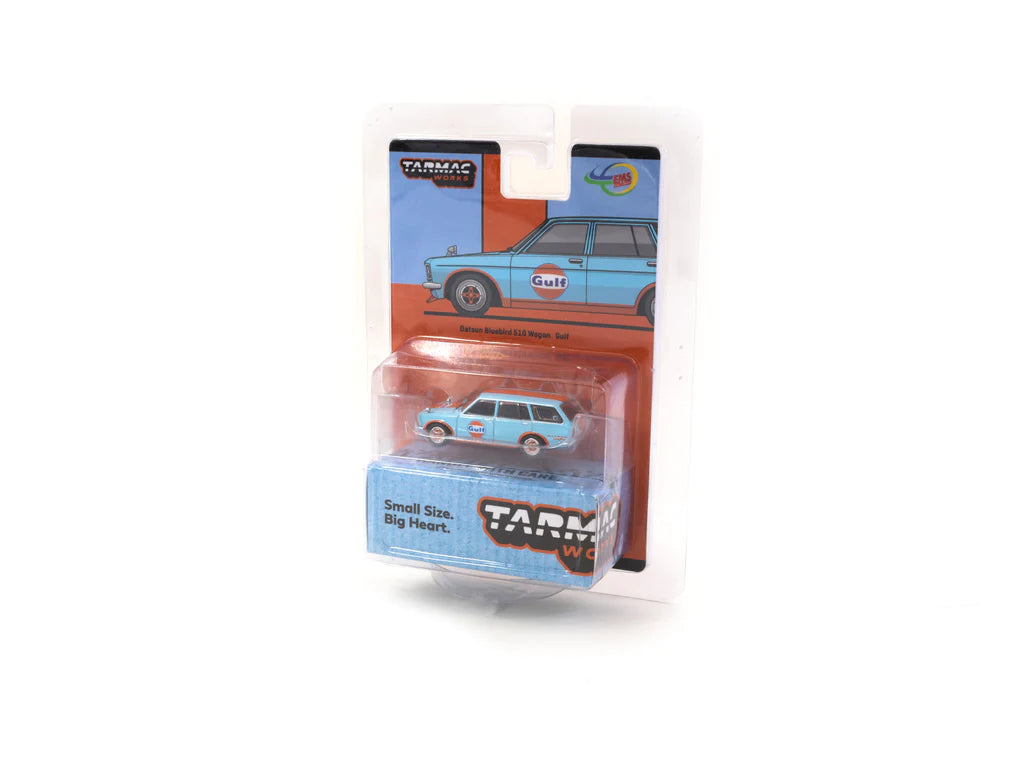 Tarmac Works EMS Exclusives Datsun Bluebird 510 Wagon Gulf Light Blue 1:64