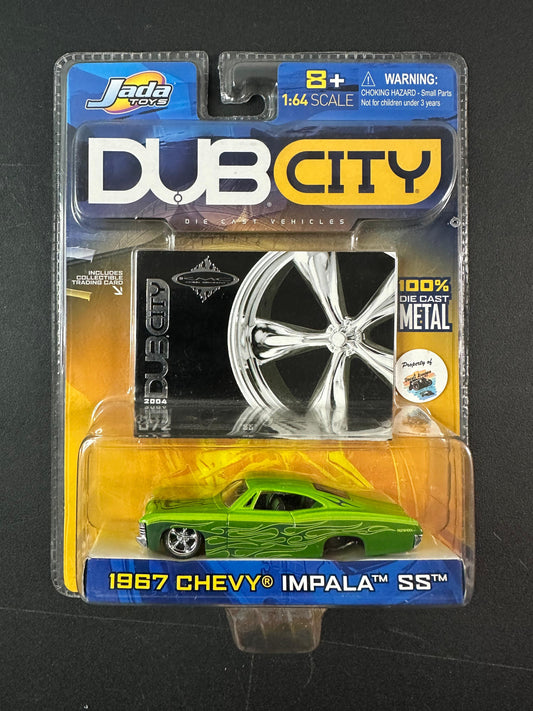 ERROR VVHTF Jada Toys Dub City 1967 Chevy Impala SS Green Flames without Rear Wheels 1:64