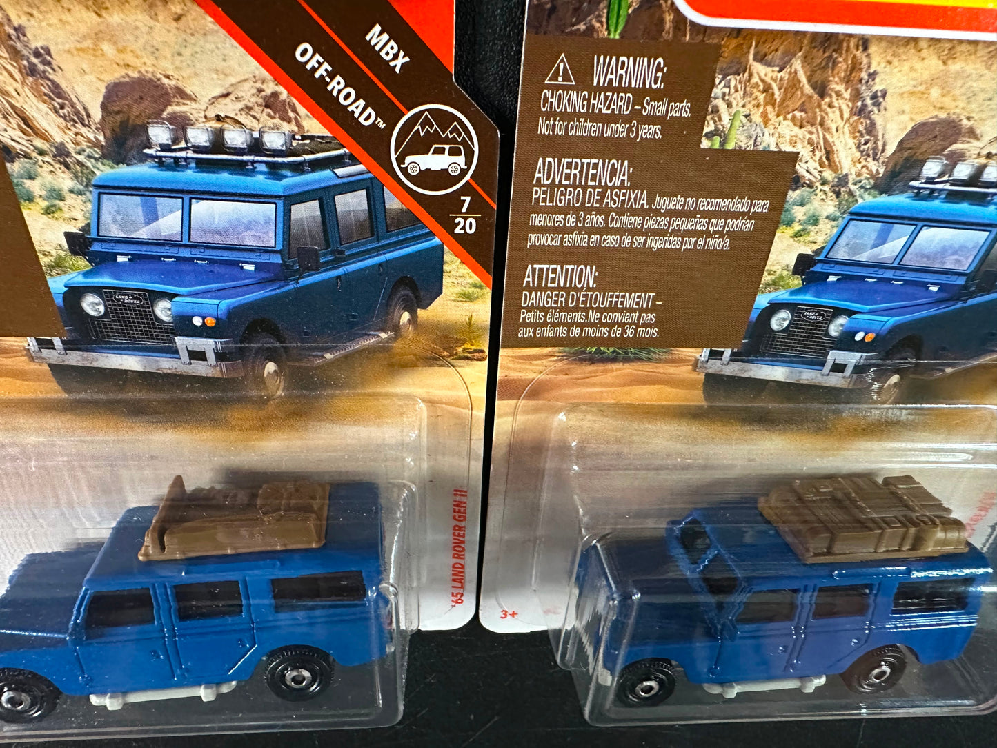Matchbox 65 Land Rover Gen II Blue Set of Roofrack Variances 1:64