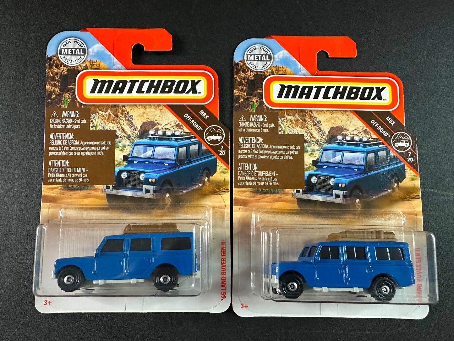 Matchbox 65 Land Rover Gen II Blue Set of Roofrack Variances 1:64
