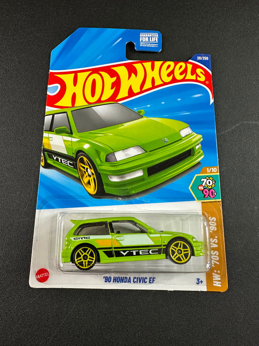 Hot Wheels 90 Honda Civic EF Green Vtec 1:64