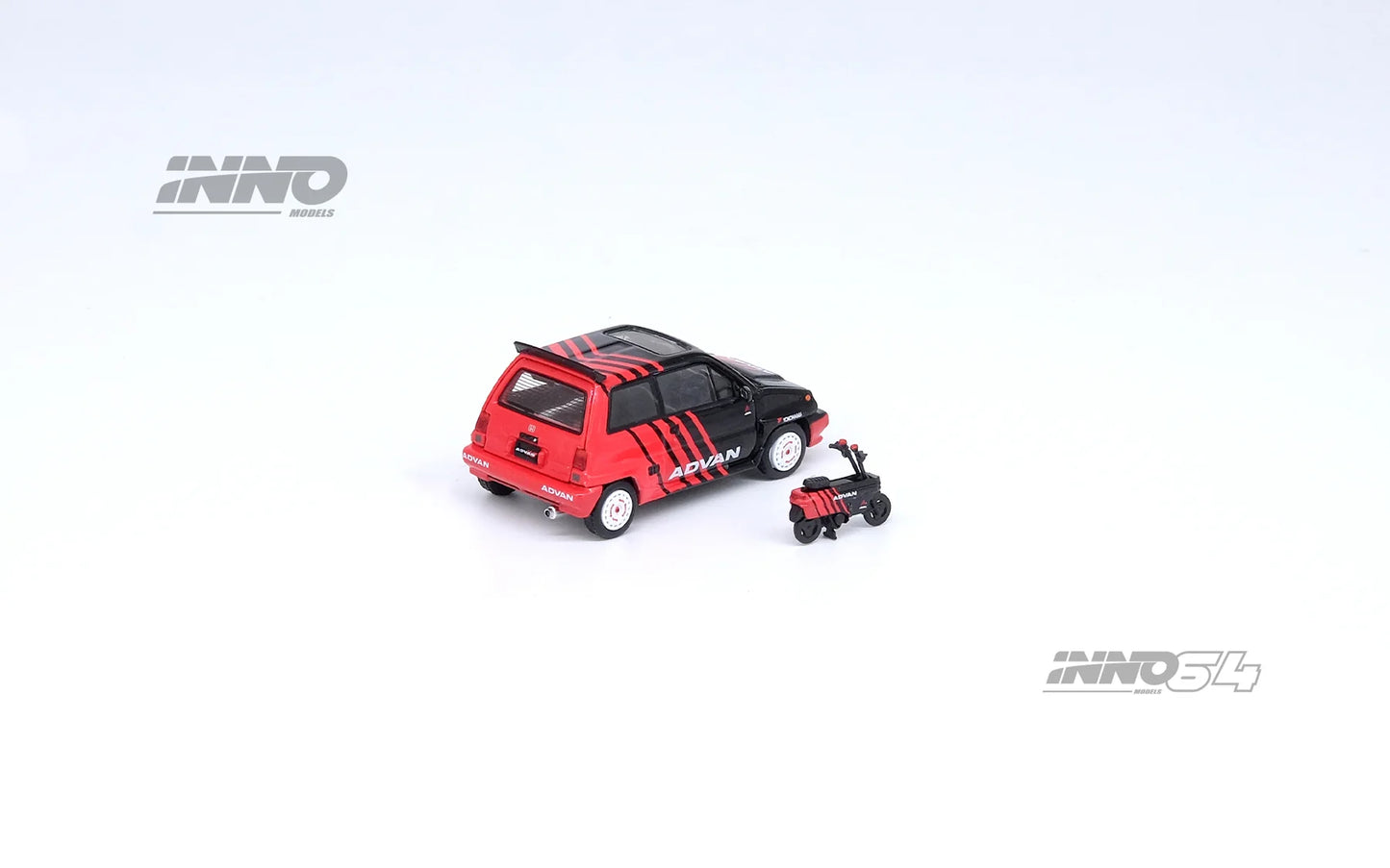 Inno64 Honda City Turbo II Advan Livery with Motocompo 1:64