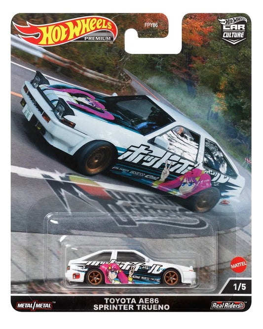 Hot Wheels Mountain Drifters Toyota AE86 Sprinter Trueno White 1:64