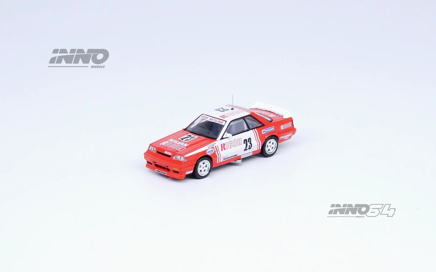 Inno64 Nissan Skyline GTS R R31 #23 Ricoh JTCC 1988 Red White 1:64