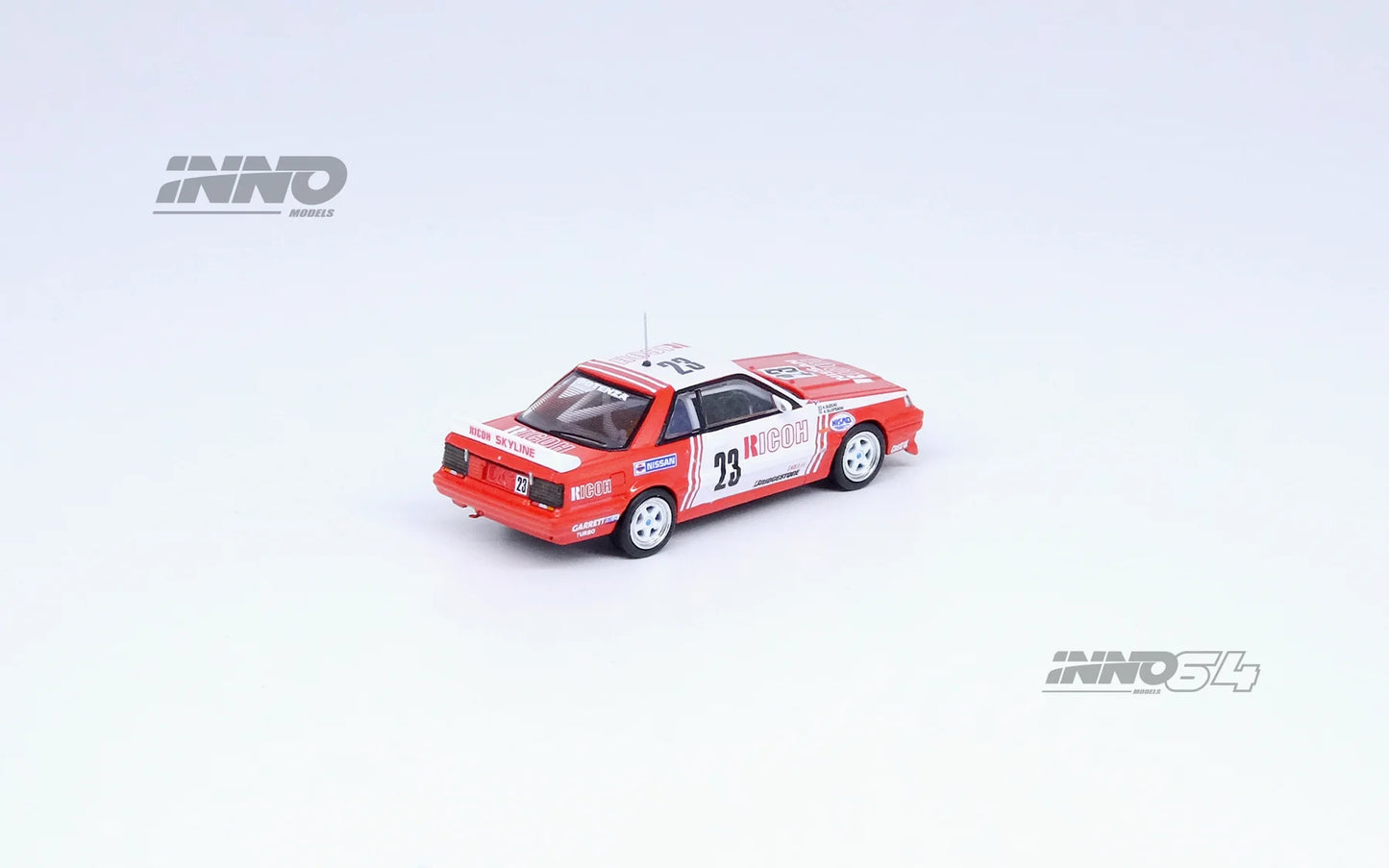Inno64 Nissan Skyline GTS R R31 #23 Ricoh JTCC 1988 Red White 1:64
