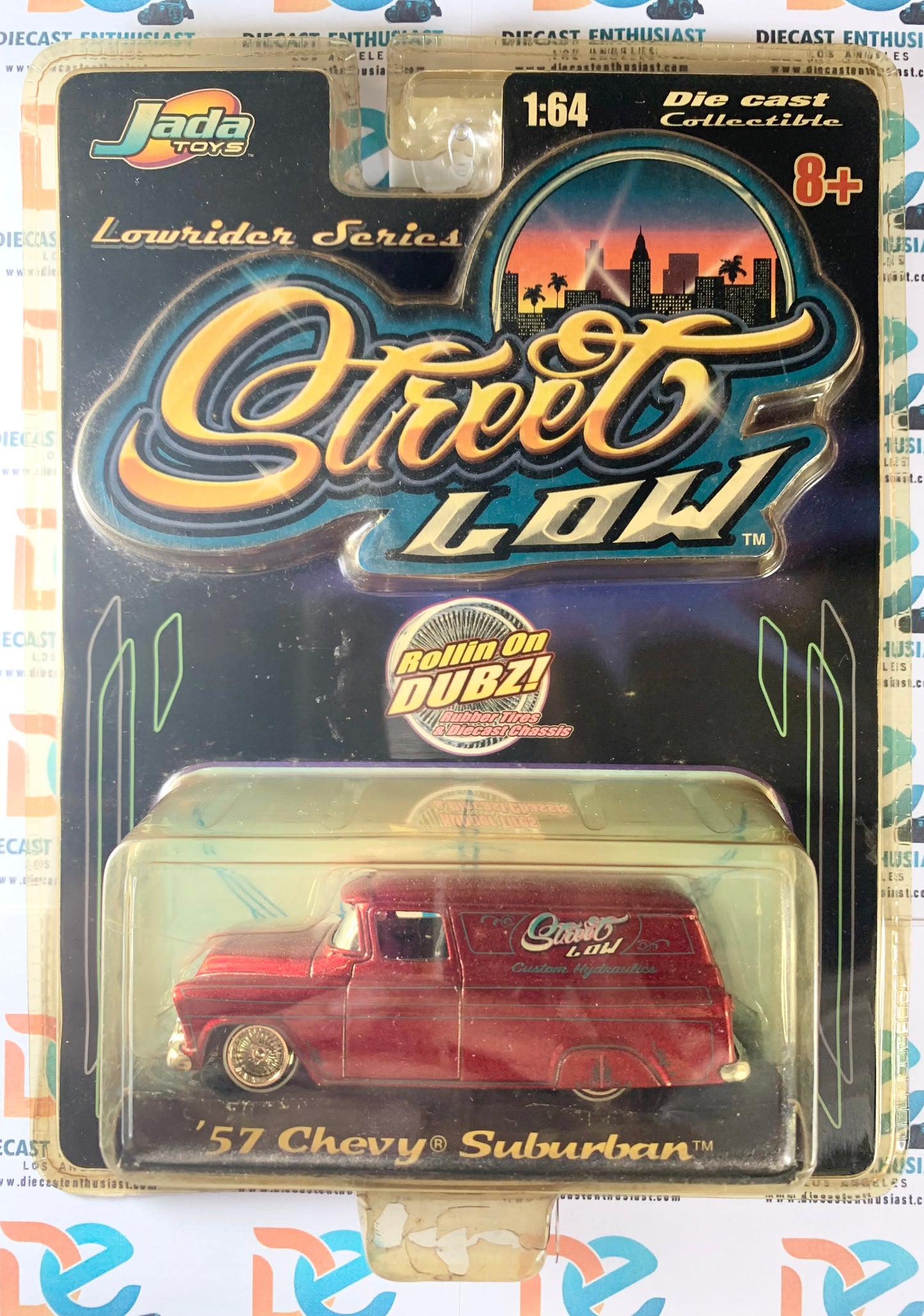 Jada Toys Street Low 57 Chevy Suburban Red 1:64