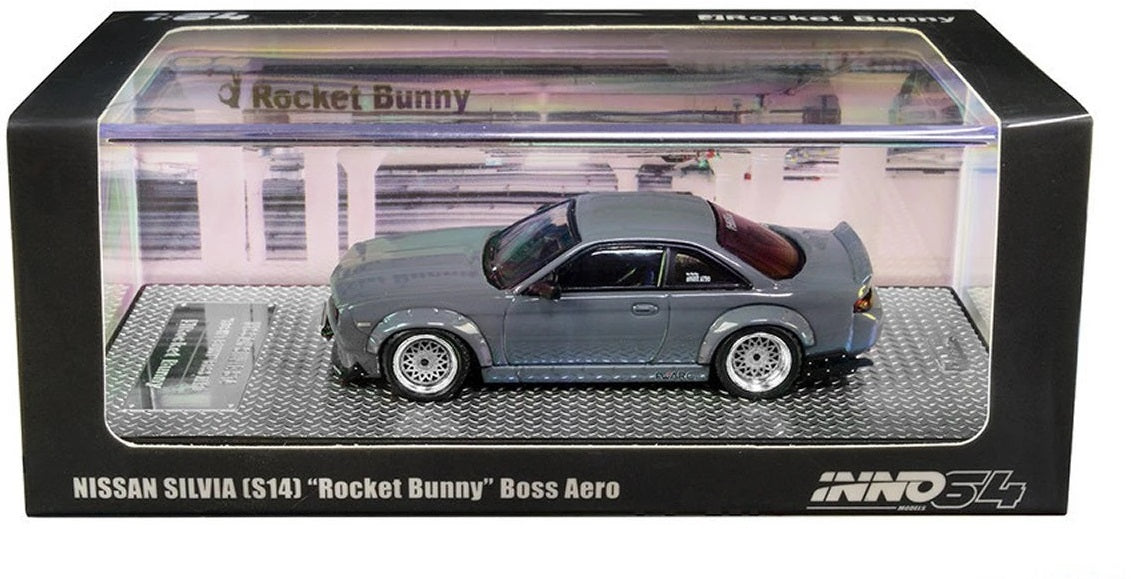 Inno64 Nissan Silvia S14 BOSS Rocket Bunny Grey 1:64