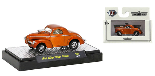 M2 Machines Auto-Thentics Release 69 1941 Willys Coupe Gasser Orange 1:64