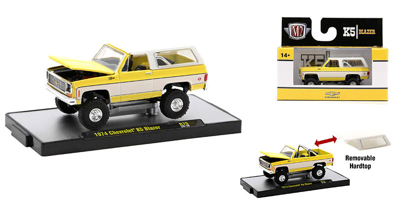 M2 Machines Auto-Thentics Release 75 1974 Chevrolet K5 Blazer Yellow 1:64