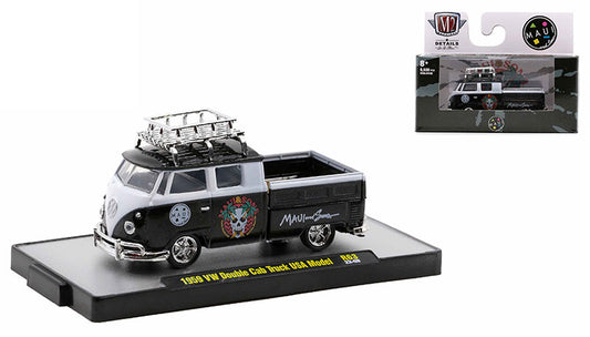 M2 Machines Detroit Muscle Release 63 1959 VW Double Cab Truck USA Model Black Maui & Sons 1:64