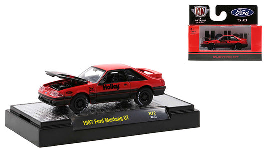 M2 Machines Auto-Thentics Release 72 1987 Ford Mustang GT Red Black Holley 1:64