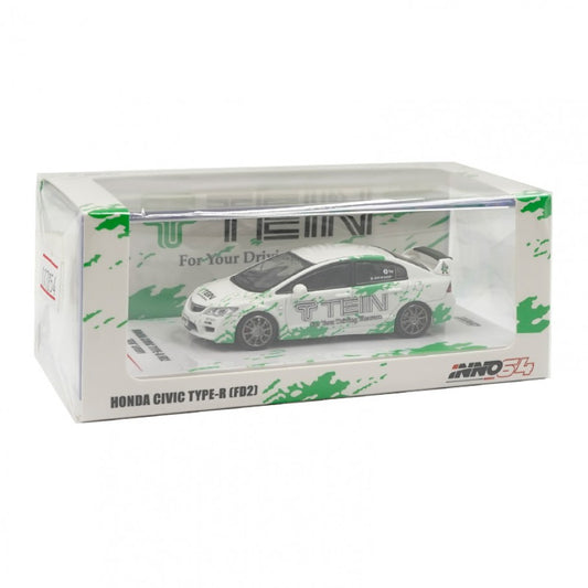 Inno64 Honda Civic Type R FD2 Tein White 1:64