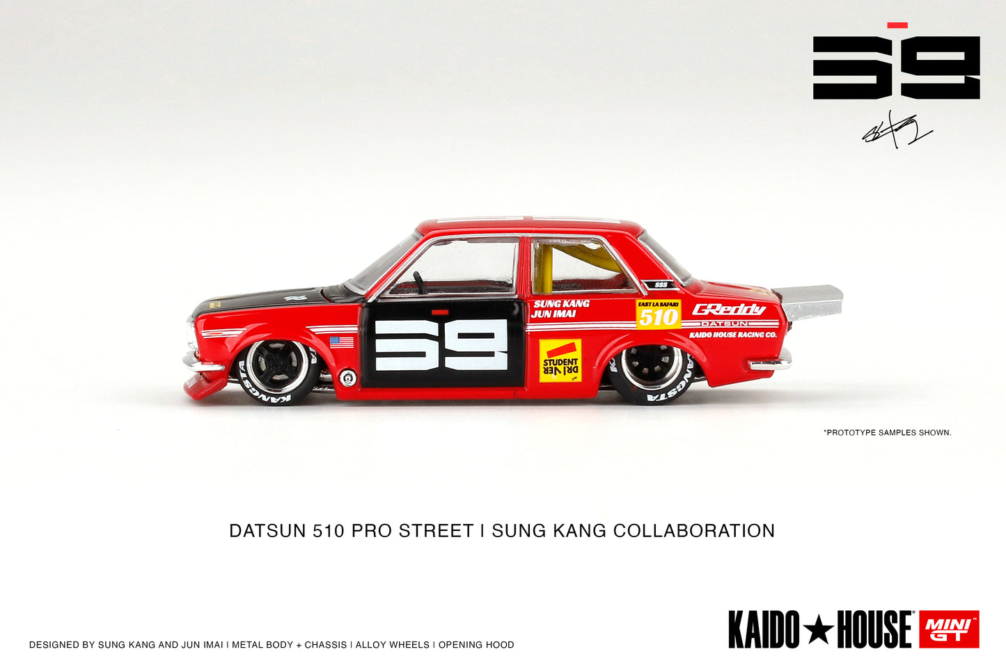 Mini GT Kaido House 003 Datsun 510 Pro Street SK510 Red 1:64