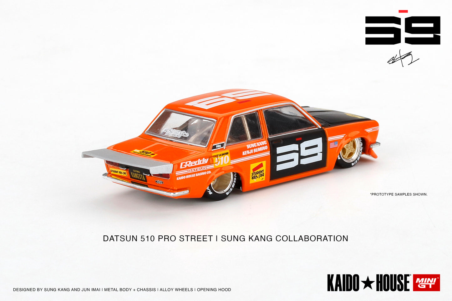 Mini GT Kaido House 004 Datsun 510 Pro Street SK510 Orange 1:64