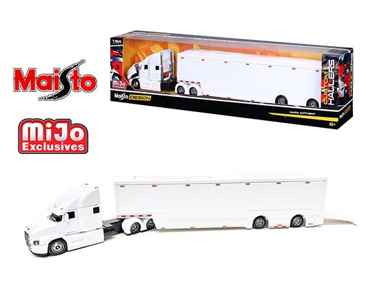 Maisto Mijo Exclusive Custom Hauler Mack Anthem Enclosed Transporter White 1:64
