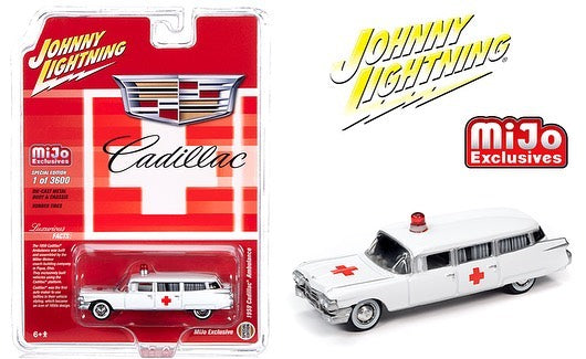 Johnny Lightning Mijo Exclusive 1959 Cadillac Ambulance White 1:64