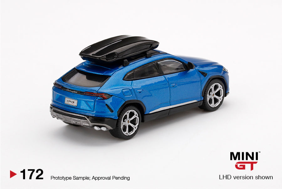 Mini GT Mijo Exclusives 172 Lamborghini Urus Blue With Roof Box 1:64