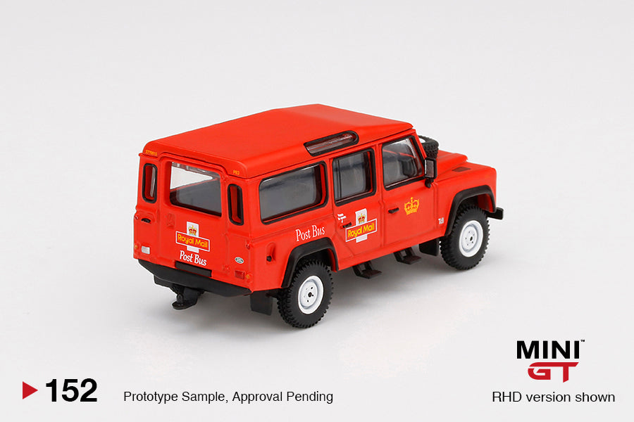 Mini GT Mijo Exclusives 152 Land Rover Defender 110 UK Royal Mail Post Bus 1:64