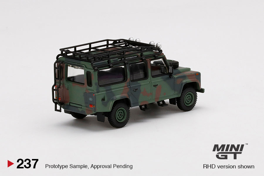Mini GT HK Exclusive 237 Land Rover Defender 110 Military Camouflage 1:64