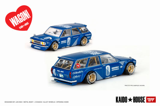 Mini GT Kaido House 011 Datsun KAIDO 510 Wagon Blue 1:64