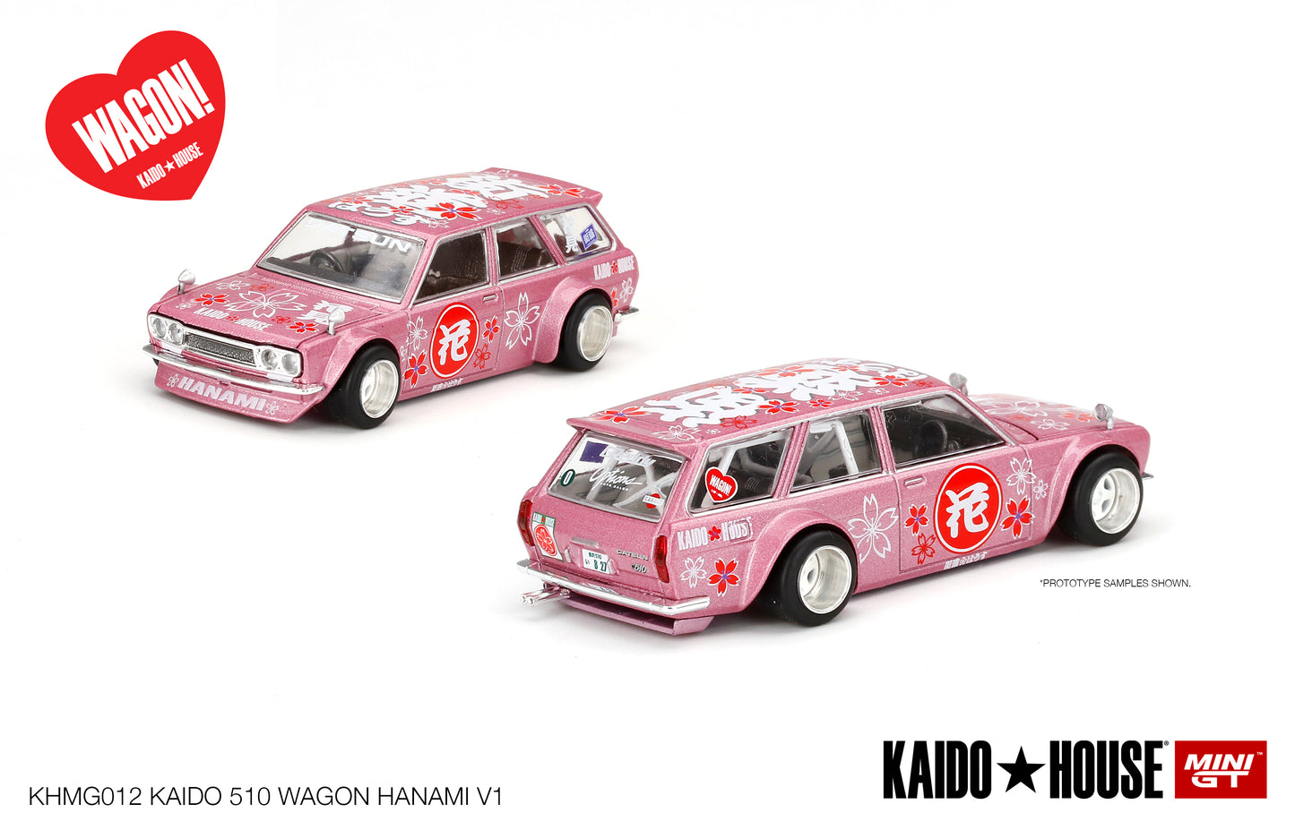 Mini GT Kaido House 012 Datsun KAIDO 510 Wagon Hanami V1 Pink 1:64