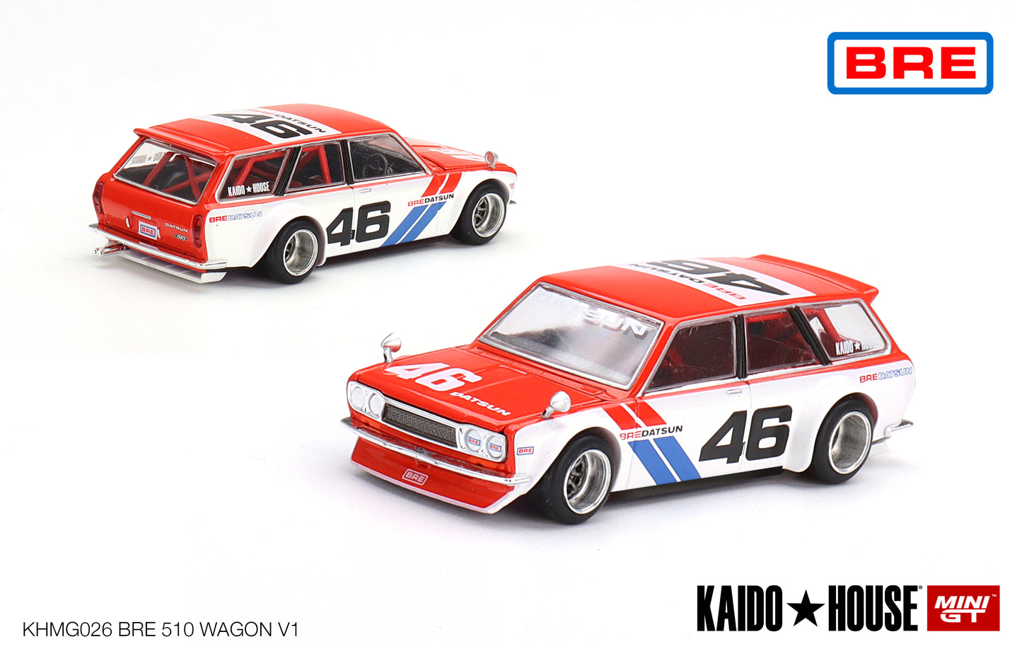 Mini GT Kaido House 026 Datsun KAIDO 510 Wagon BRE V1 Red 1:64