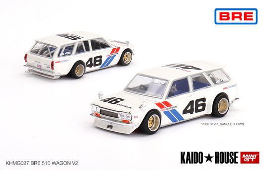 Mini GT Kaido House 027 Datsun KAIDO 510 Wagon BRE V2 White 1:64