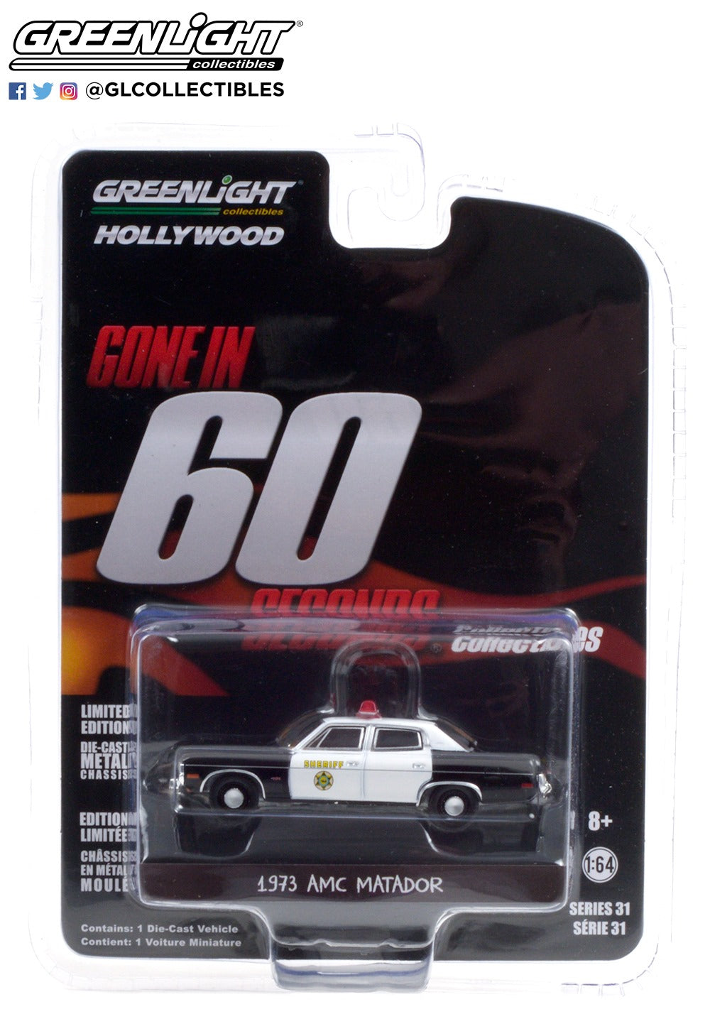 Greenlight Gone In 60 Seconds 1973 AMC Matador LA Sheriff 1:64