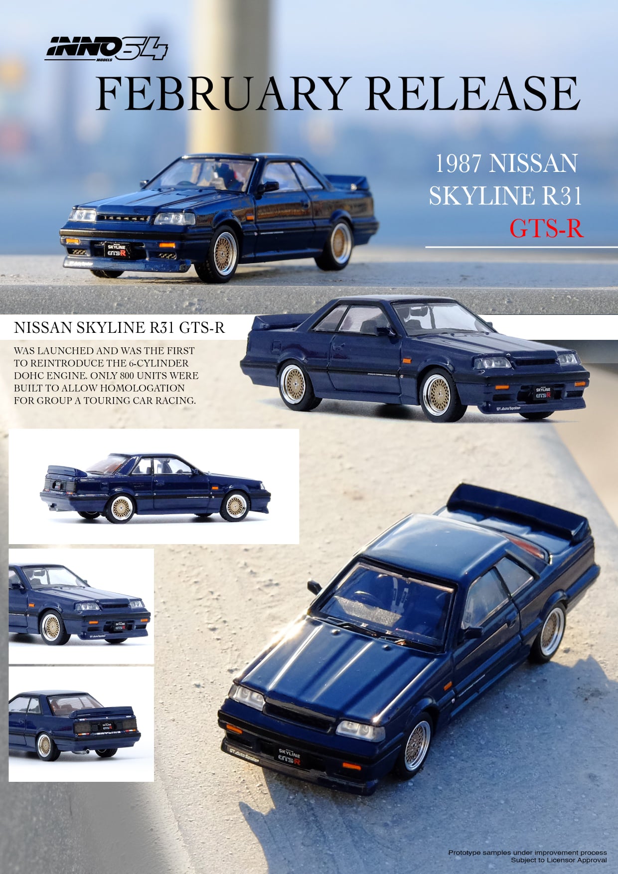Inno64 Nissan Skyline GTS R R31 Dark Blue 1:64