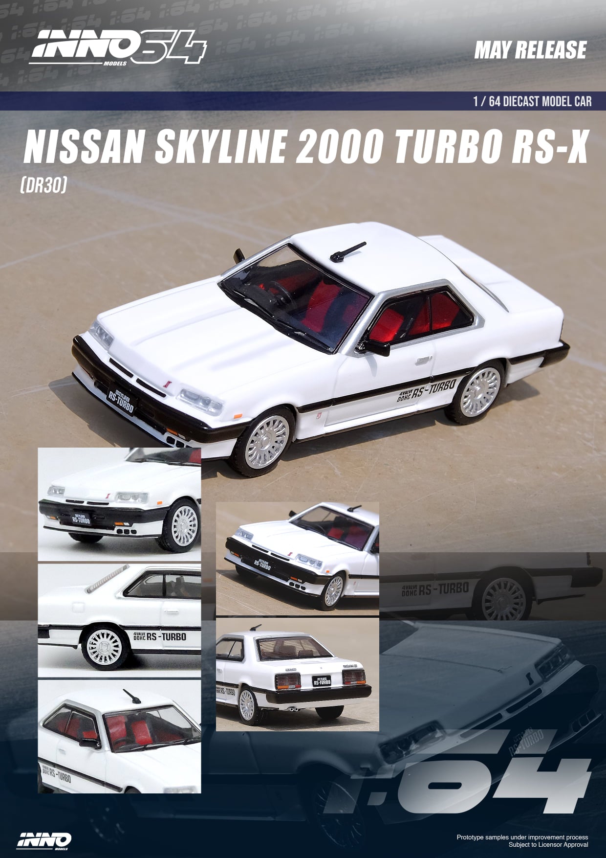 Inno64 Nissan Skyline 2000 Turbo RS X DR 30 White 1:64