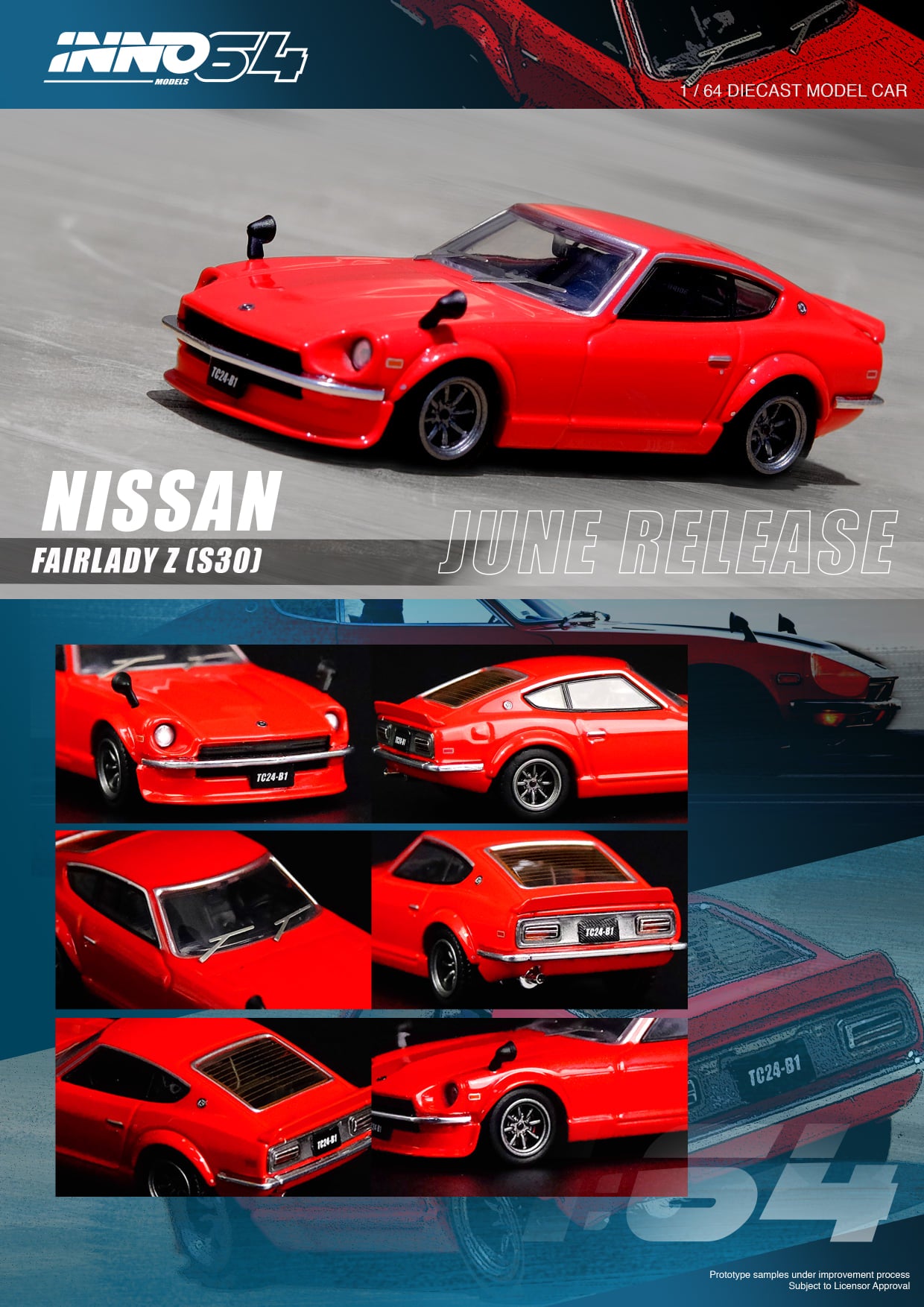 Inno64 Nissan Fairlady Z S30 Red 1:64