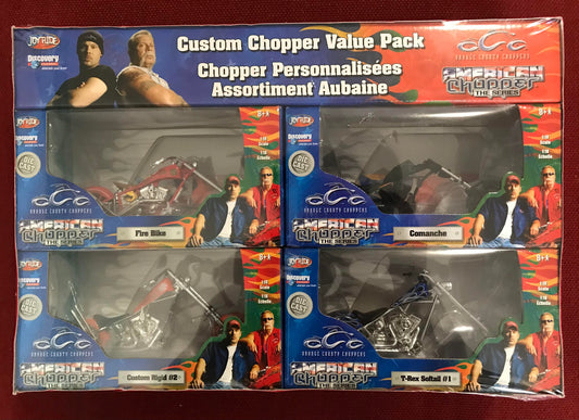 Joy Ride OCC Orange County Choppers Fire Bike Comanche Custom Rigid #2 T Rex Softail #1 1:18