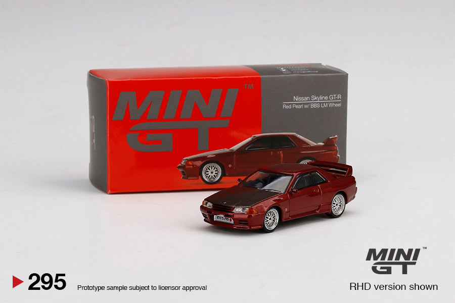 Mini GT Mijo Exclusives 295 Nissan Skyline GTR Red Pearl with BBS