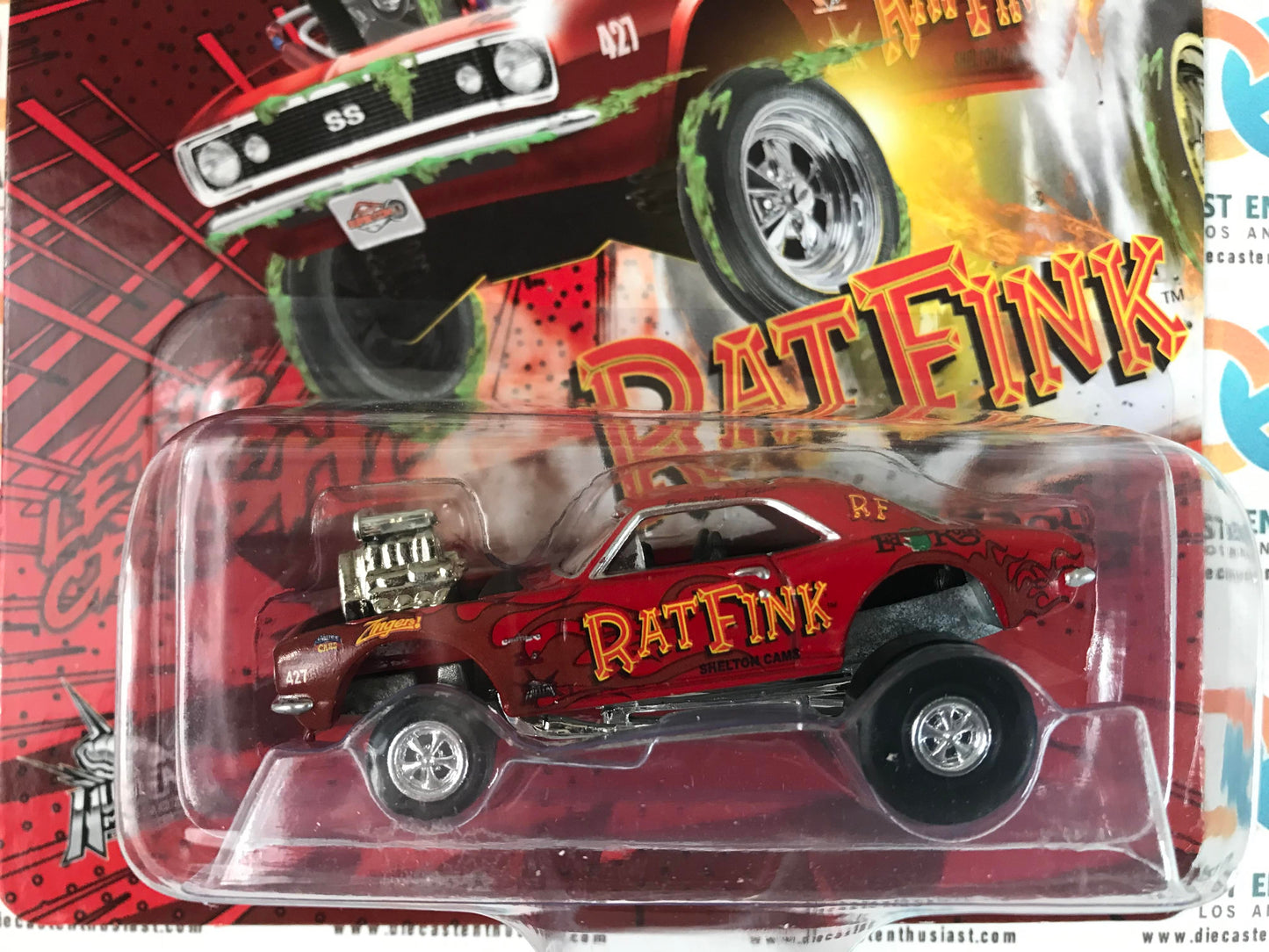 Johnny Lightning Exclusives Zingers! 1967 Chevrolet Camaro Red Rat Fink 1:64
