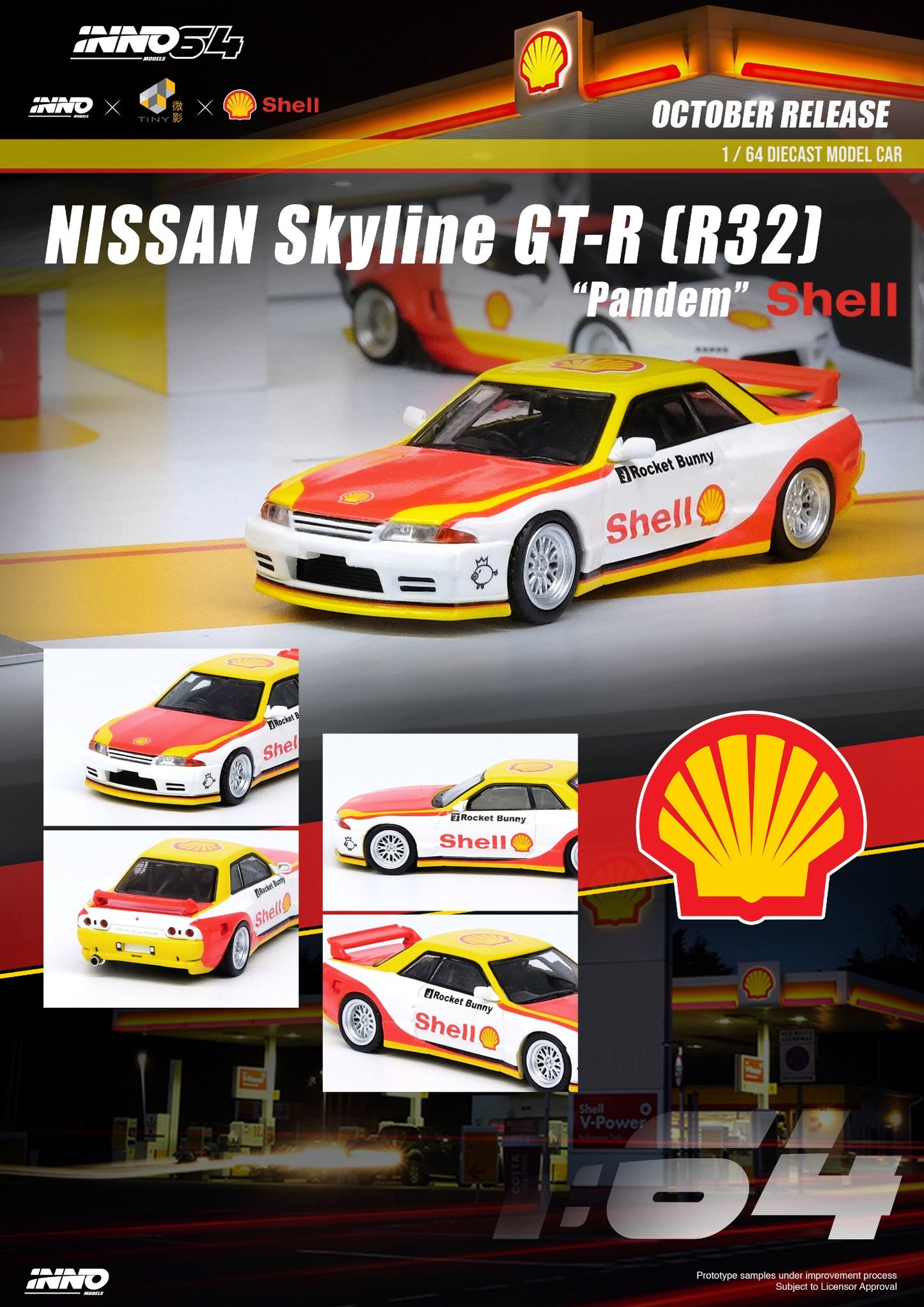 Inno64 Nissan Skyline GTR R32 Pandem Shell 1:64